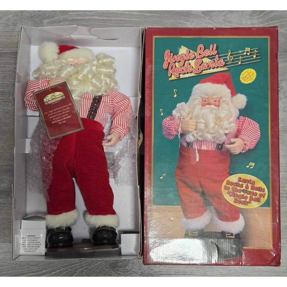 Vintage Jingle Bell Rock Santa Claus 4th Edition #4 Animated Dancing Musical 16"